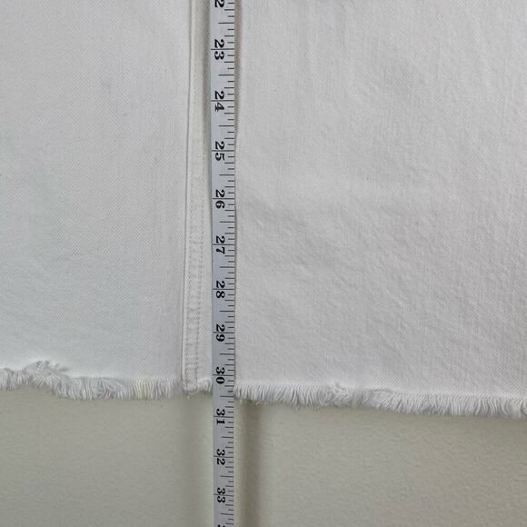 Joe's Jeans Raw Hem Denim Skirt Size 26 White Below Knee Midi Casual *flaw - Picture 12 of 14